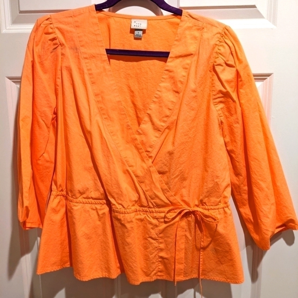 Coral Wrap Top